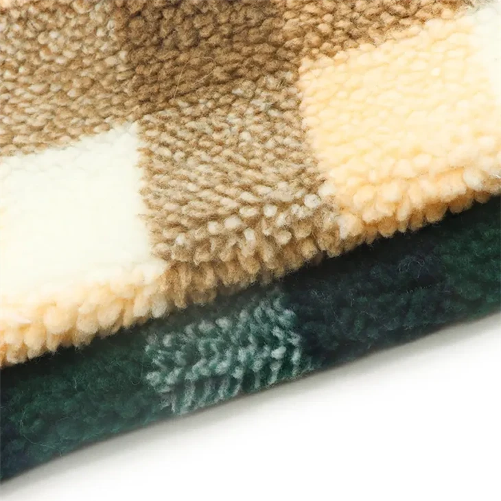 Checker Pattern Flannel Fleece Fabric in stock