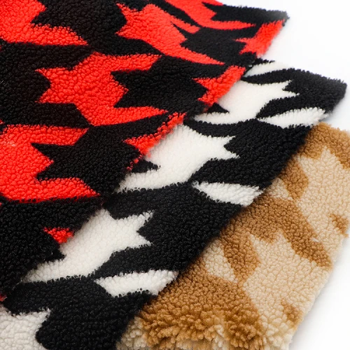 Fleecová tkanina Jacquard Sherpa
