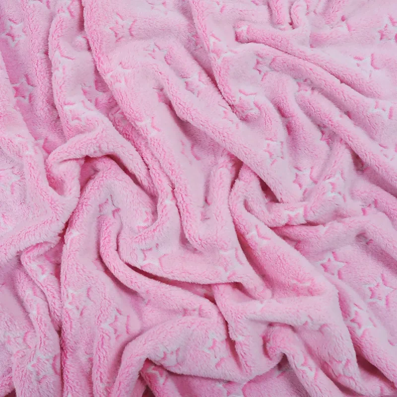 Vícebarevný flanel Coral Fleece s reliéfním potiskem