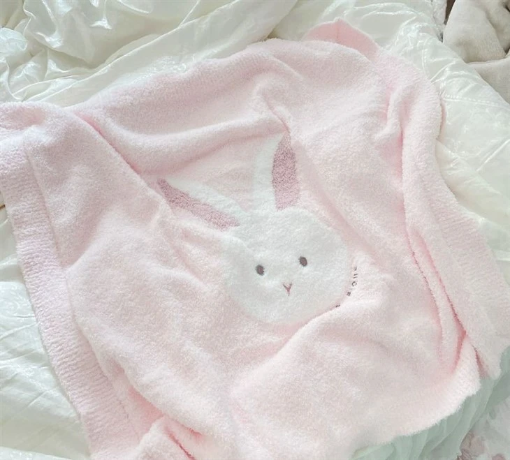pink bunny blanket in stock