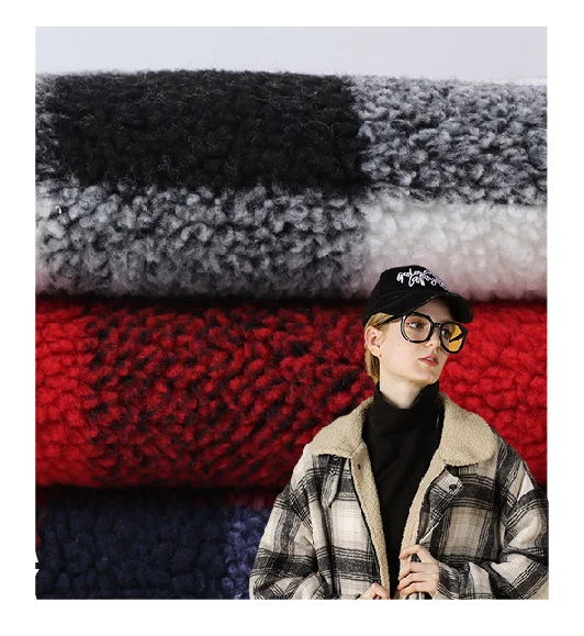 Plaid Print Sherpa Fabric