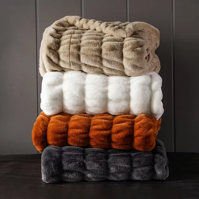 Artificial fur Mink Throw Blanket